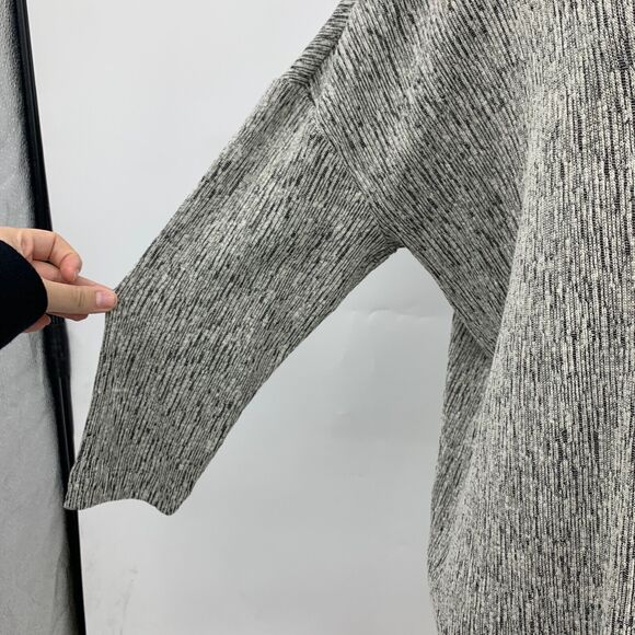 Pure Jill Dress Womens PM Medium Petite Black White Long Sleeve Linen Blend - Picture 4 of 13